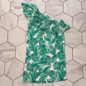 Gianni Bini tropical one shoulder ruffle dress